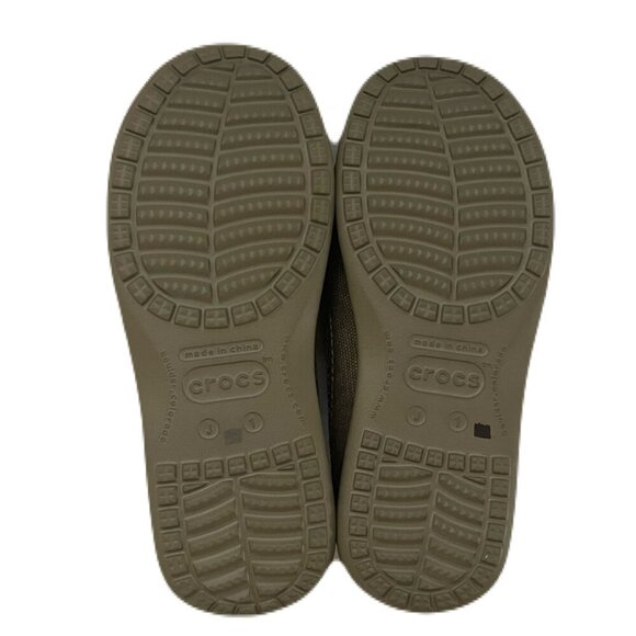 Crocs Santa Cruz II Loafers Youth Size J1 Unisex Khaki Slip on Shoes - Picture 4 of 10